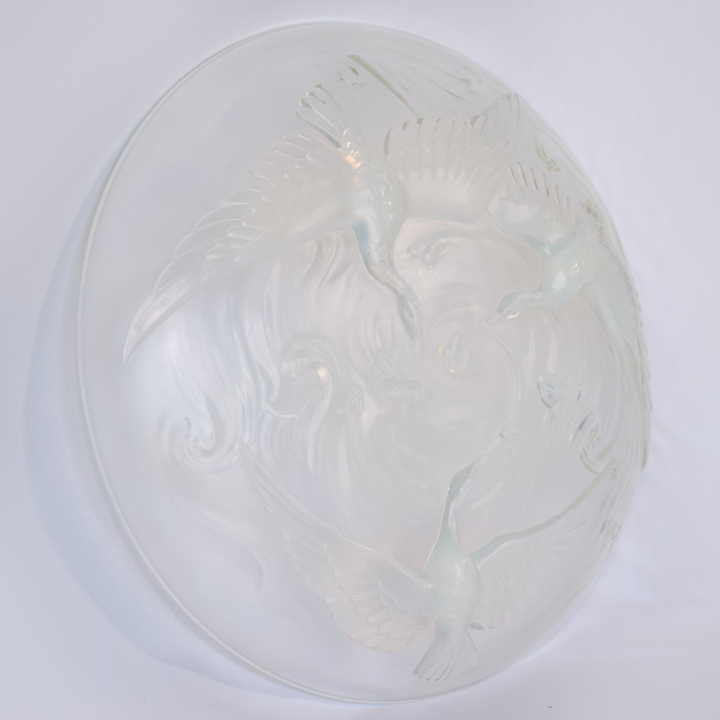 Follower of René Jules Lalique - Glass Bowl with Swans and Fish