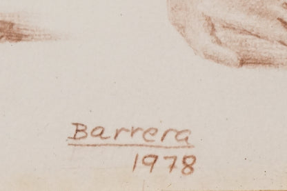Barrera - Female Life Studies - Two Framed Drawings