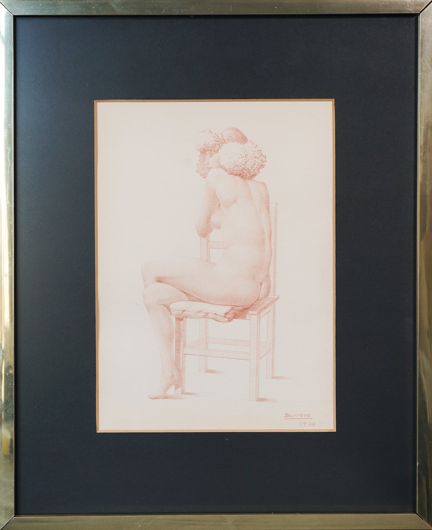 Barrera - Female Life Studies - Two Framed Drawings