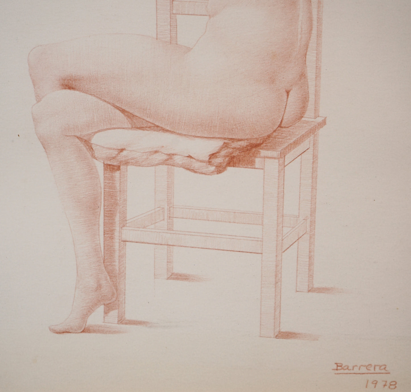 Barrera - Female Life Studies - Two Framed Drawings