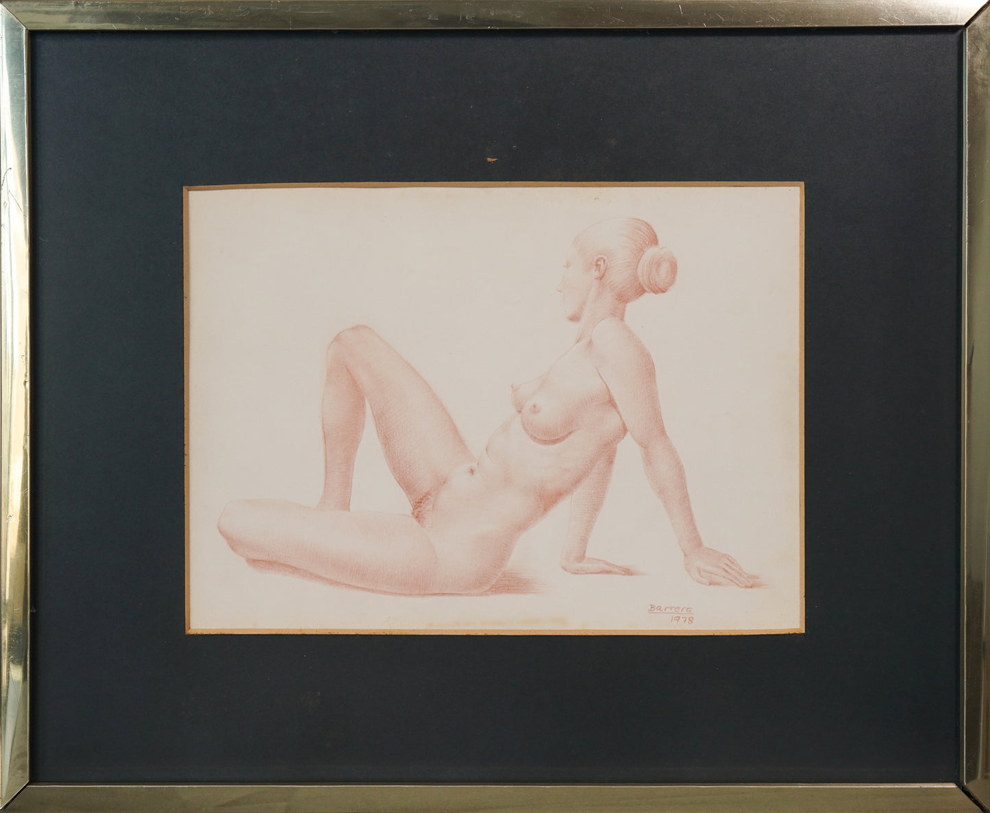 Barrera - Female Life Studies - Two Framed Drawings
