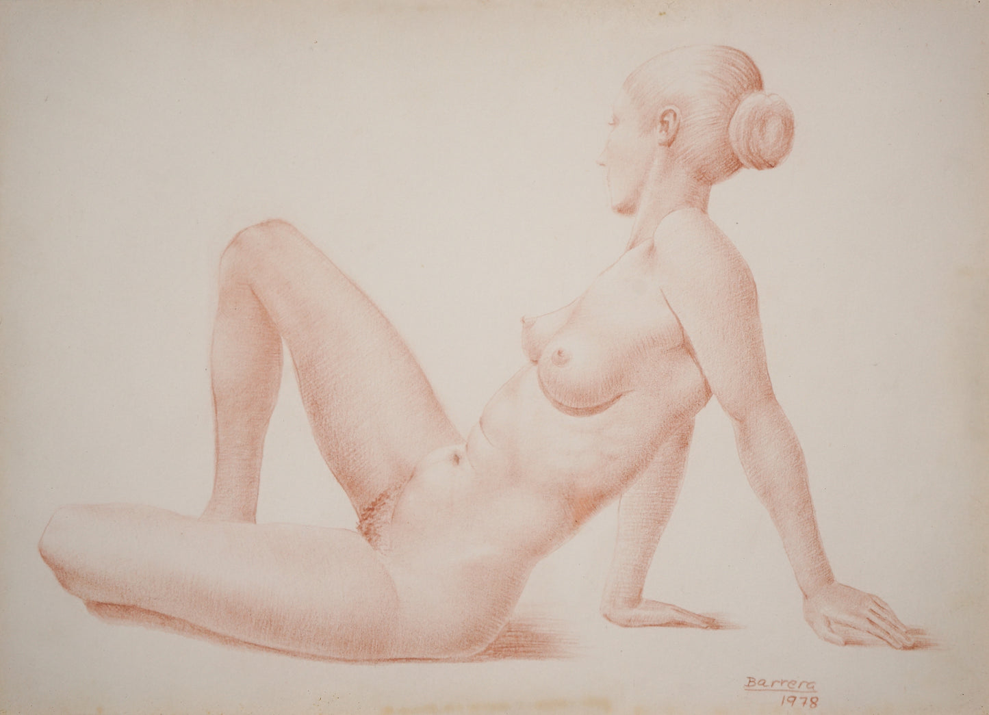 Barrera - Female Life Studies - Two Framed Drawings