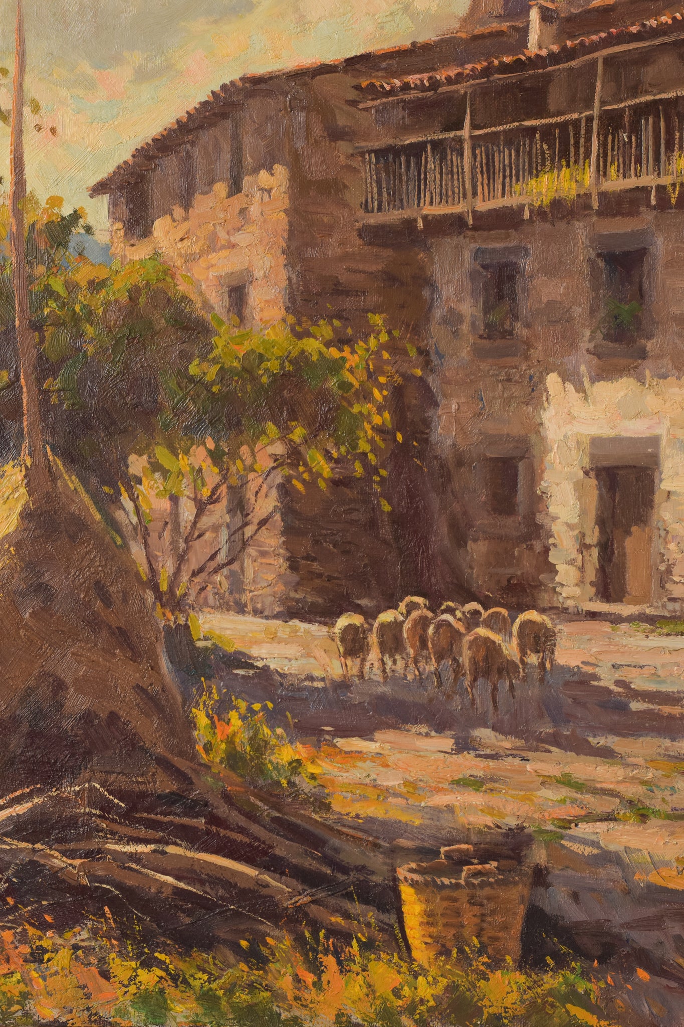 Francesc Carbonell Massabe - Farmyard with Sheep