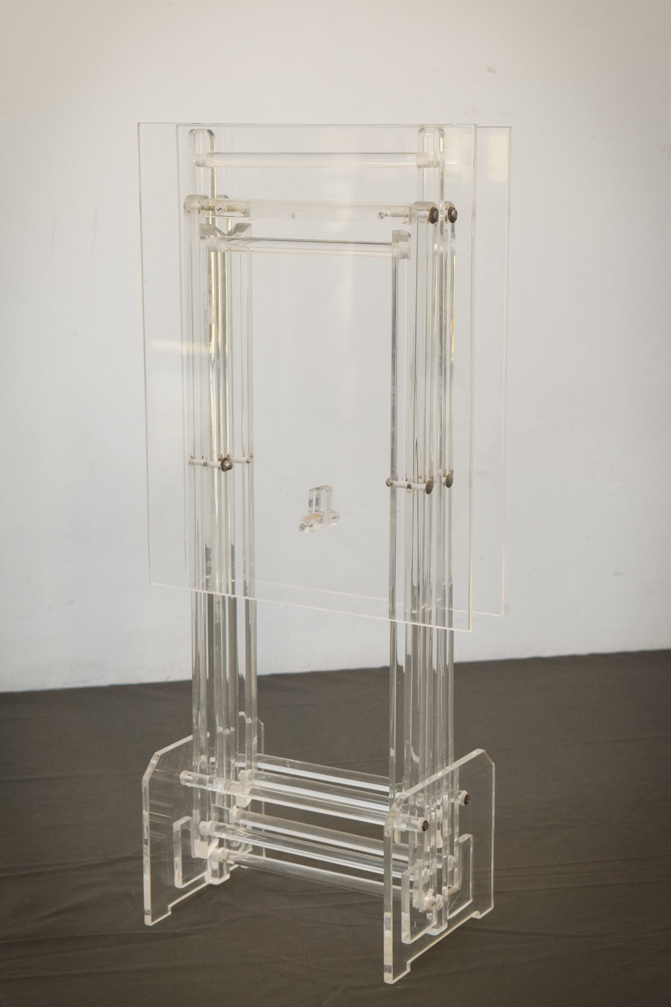 Unusual folding Side Tables with Stand - Perspex