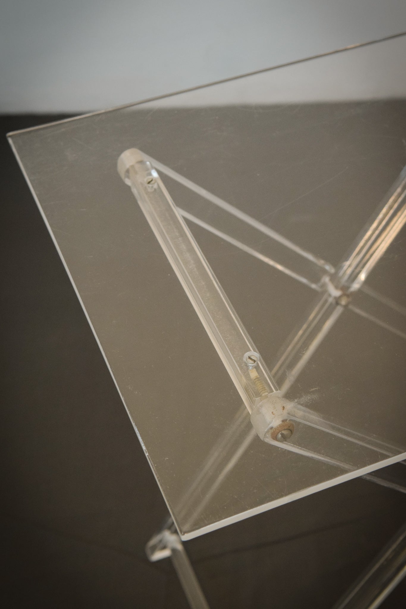 Unusual folding Side Tables with Stand - Perspex