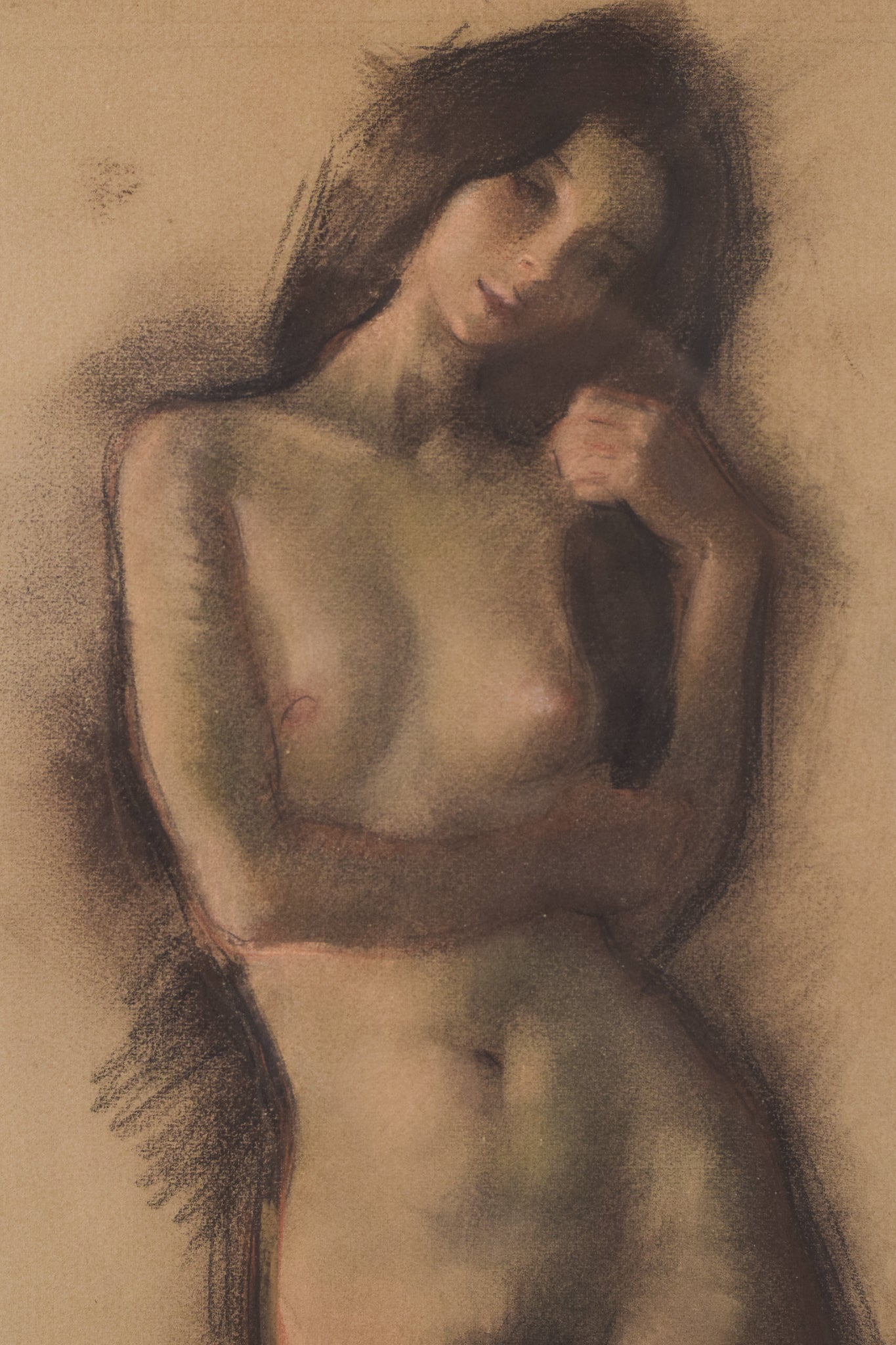 Charcoal Drawing of a Female Nude