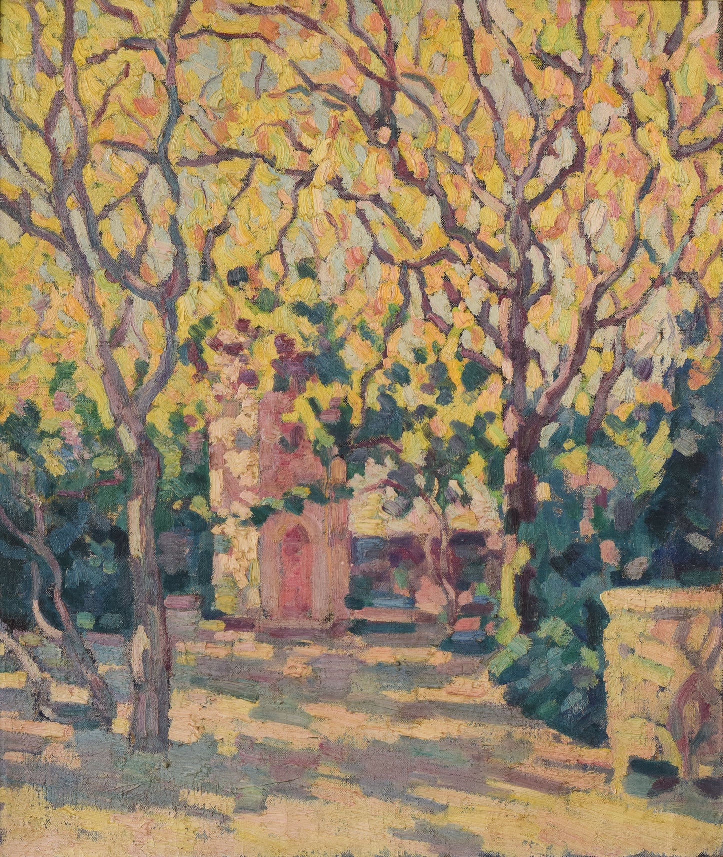 Guillem Bergnes - Impressionist Garden with Yellow Blossom