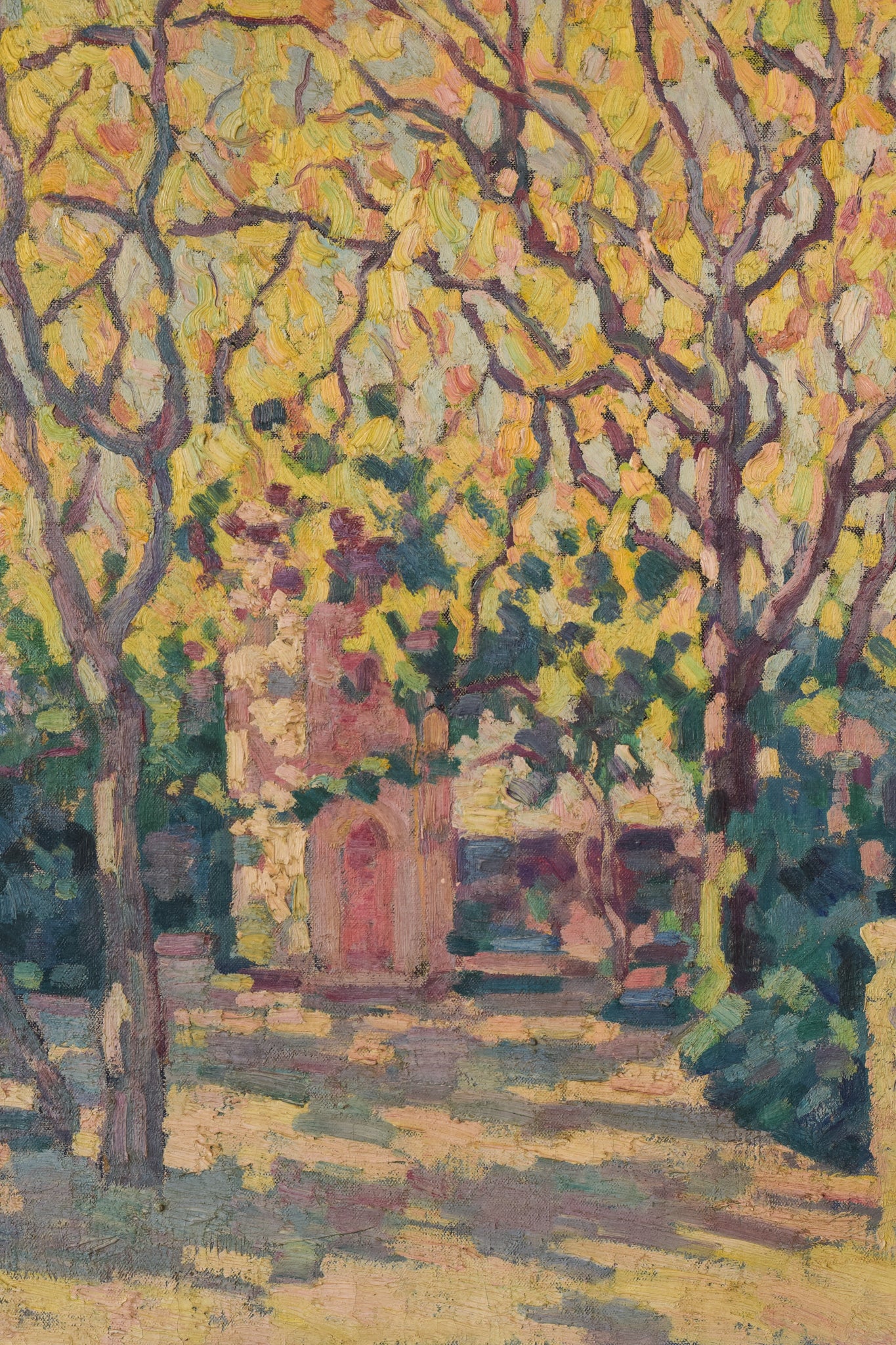 Guillem Bergnes - Impressionist Garden with Yellow Blossom