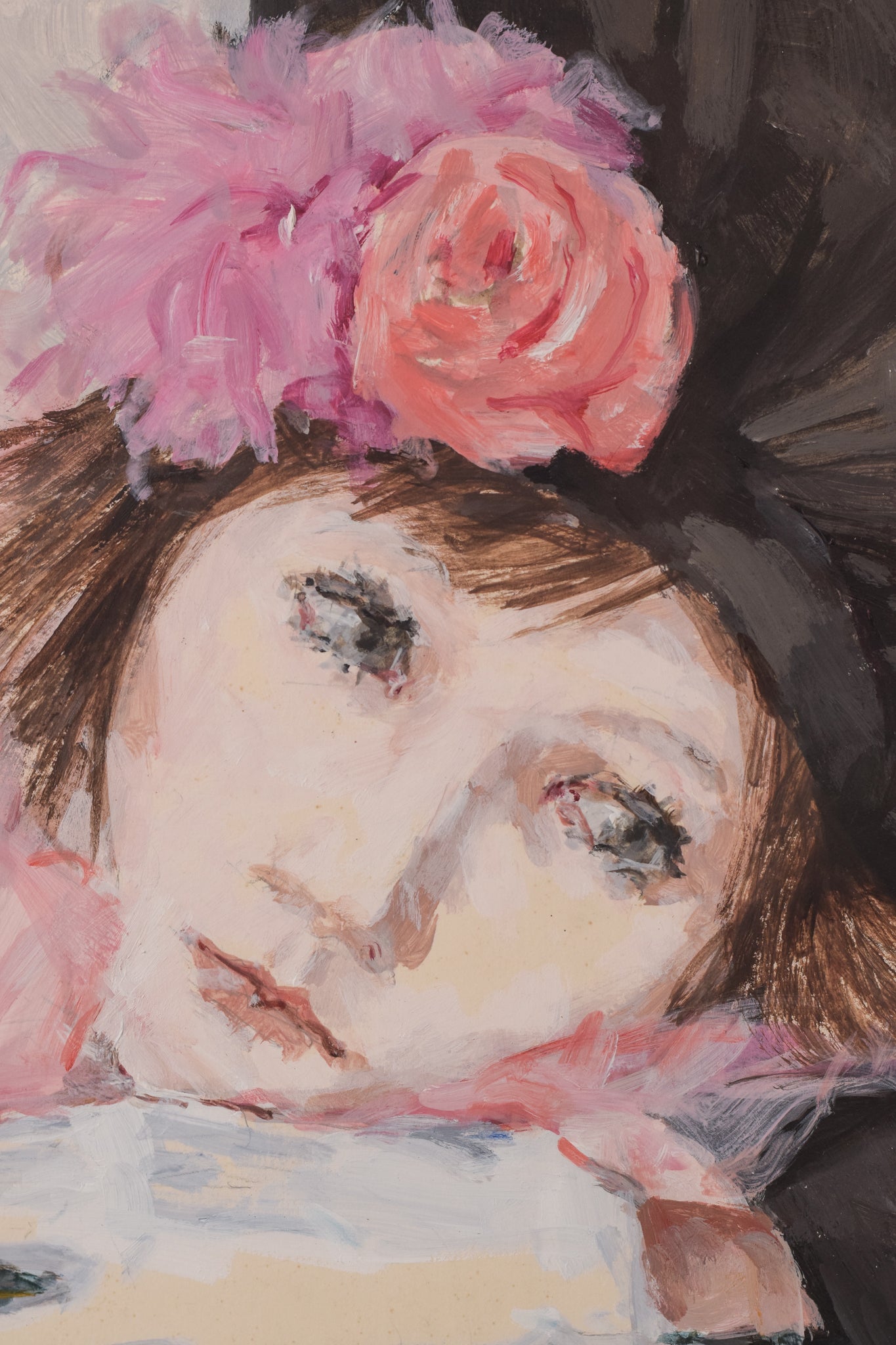 Portrait of a Lady with a Rose in the Style of Manet