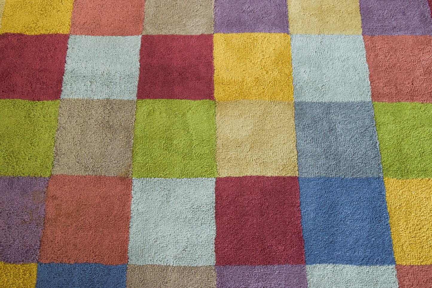 Colourful Chequered Handwoven Rug