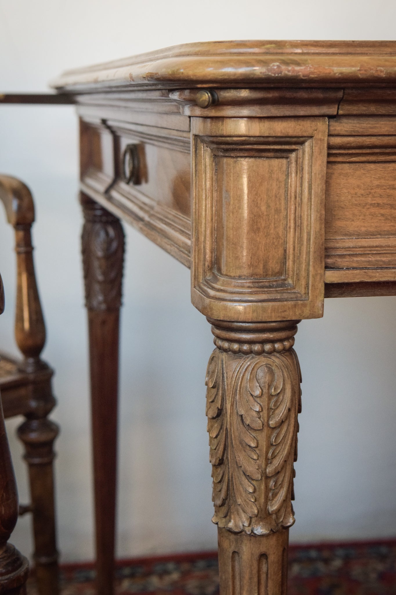 Elegant Vintage Games Table - With Four Matching Bergere Chairs