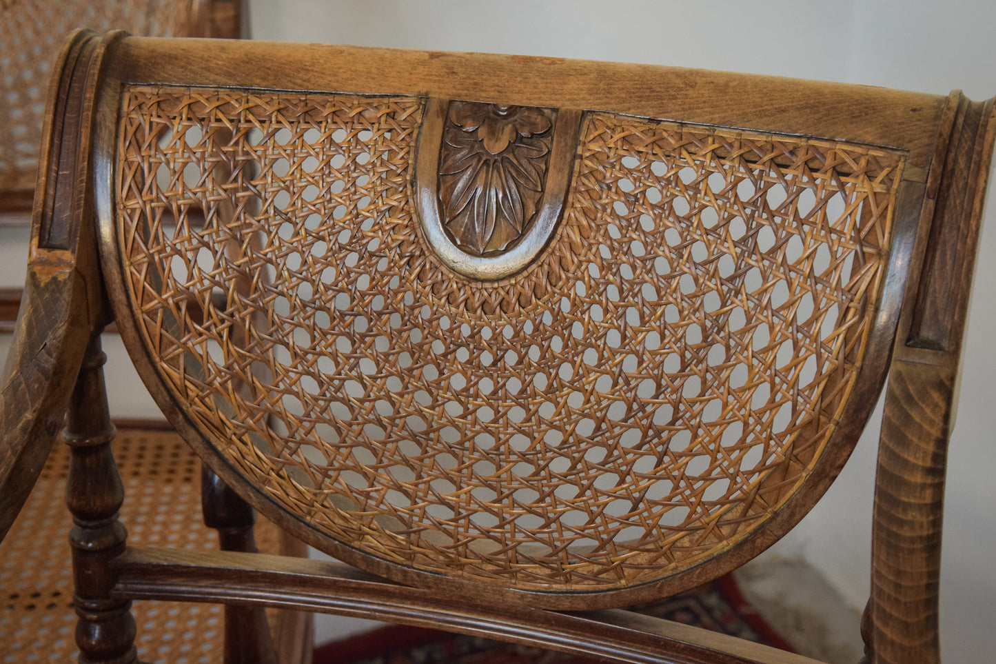 Elegant Vintage Games Table - With Four Matching Bergere Chairs