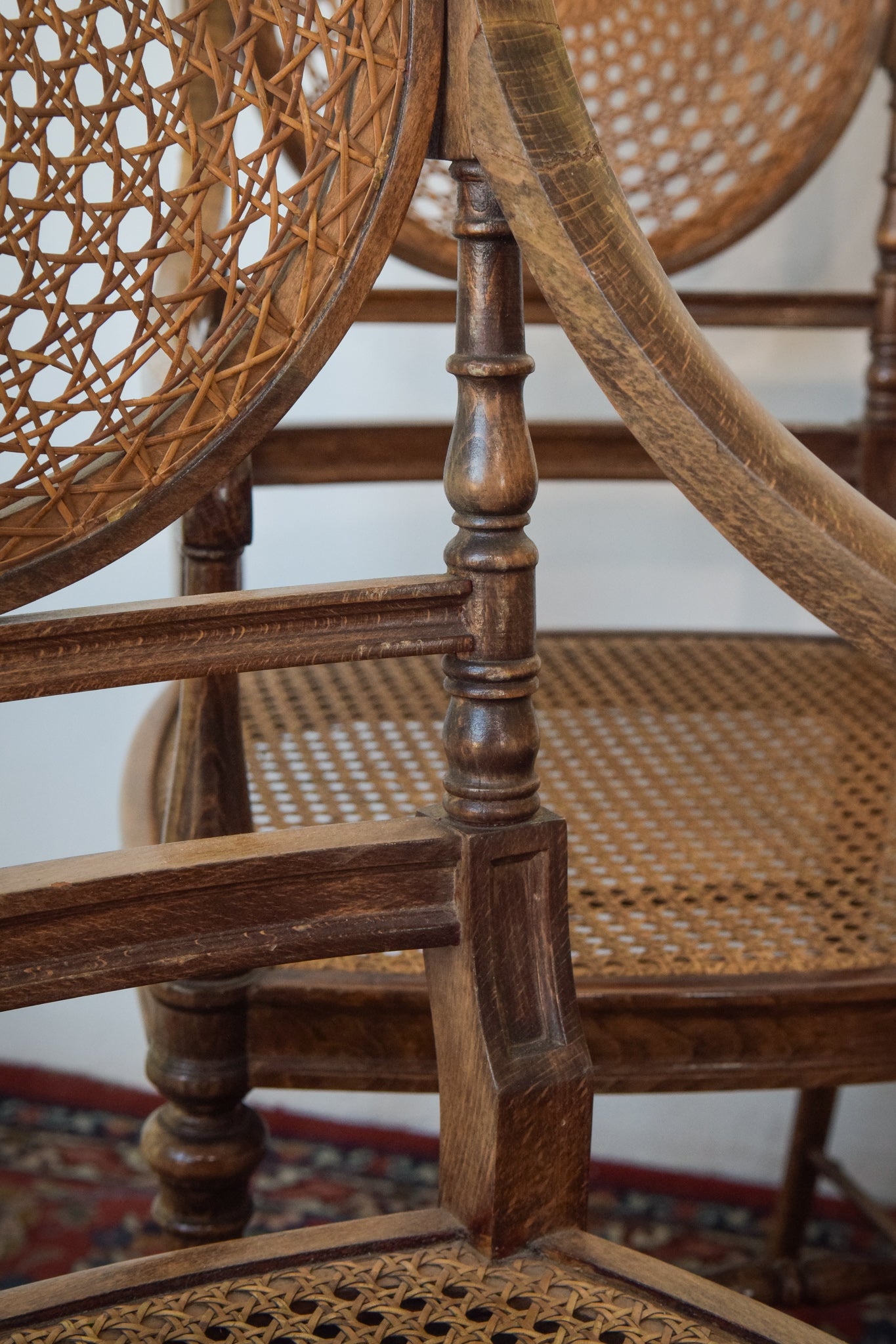 Elegant Vintage Games Table - With Four Matching Bergere Chairs