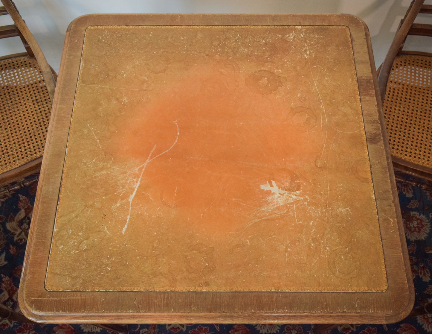 Elegant Vintage Games Table - With Four Matching Bergere Chairs