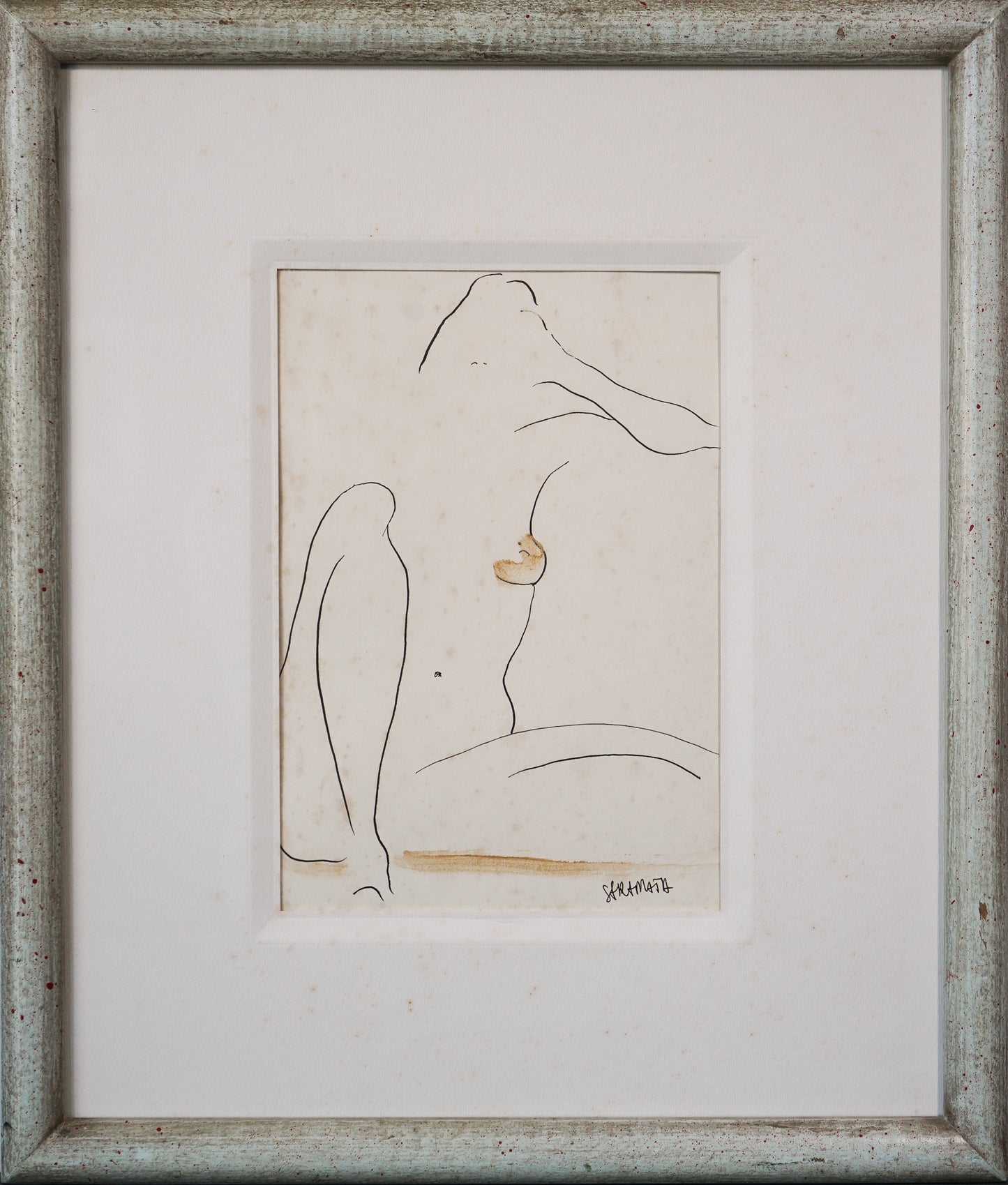 Joanna Sarapata - Two Female Nude Pen and Colour Wash Studies