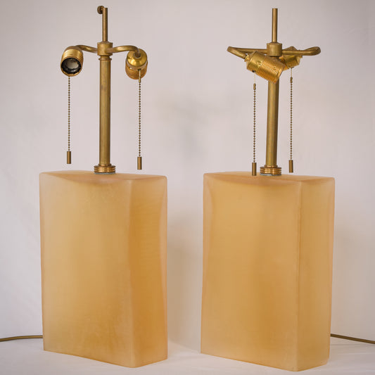 Pair of Modernist Glass Lamps