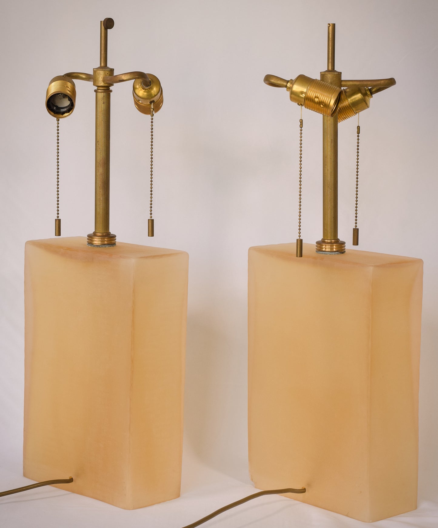 Pair of Modernist Glass Lamps
