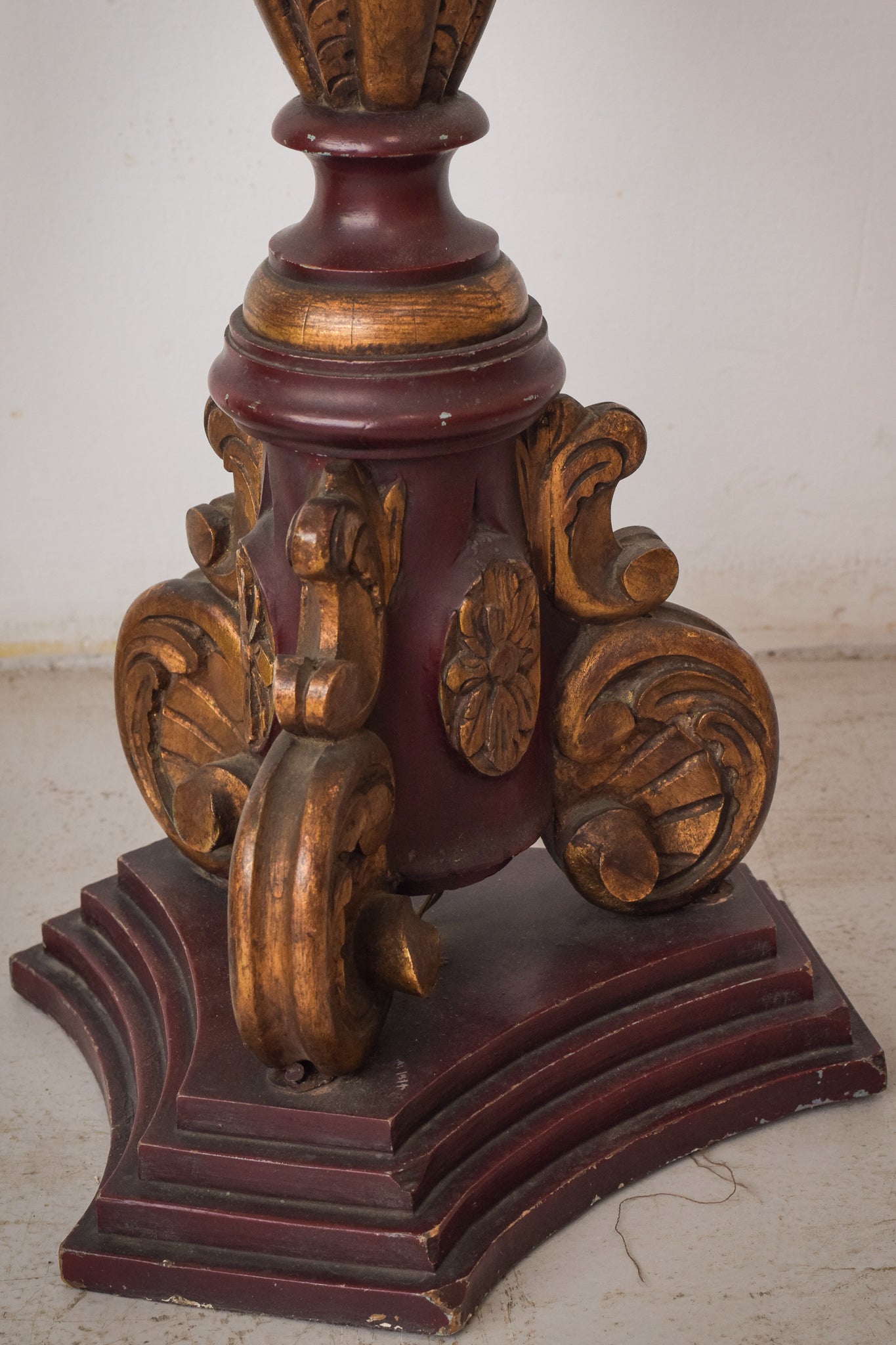 Two - Vintage Carved Wooden Standard Lamps