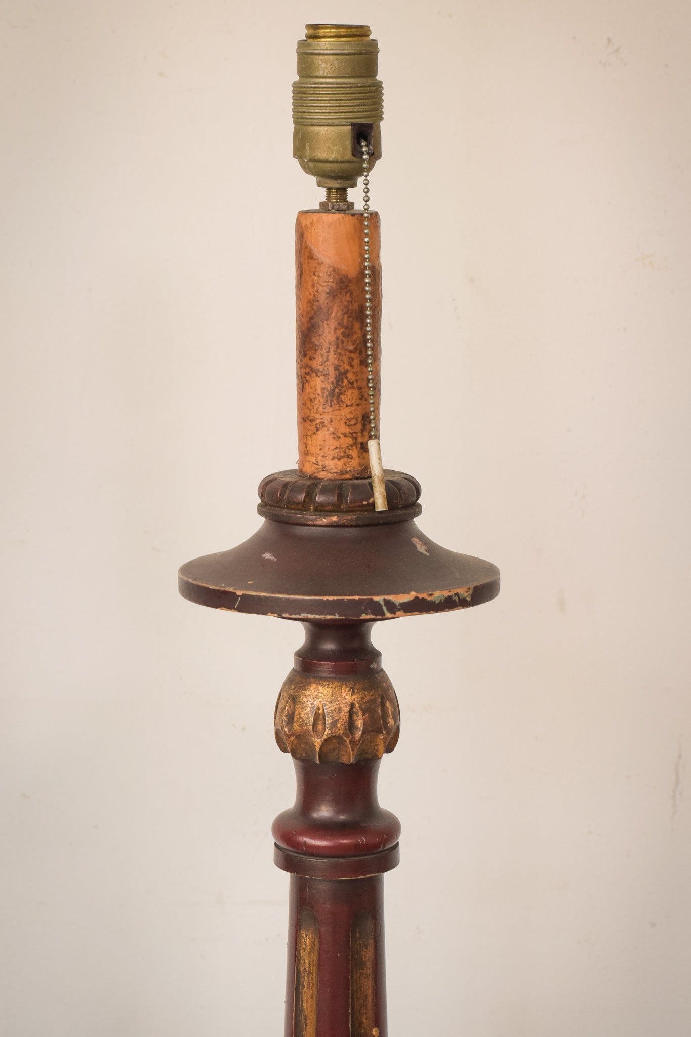 Two - Vintage Carved Wooden Standard Lamps