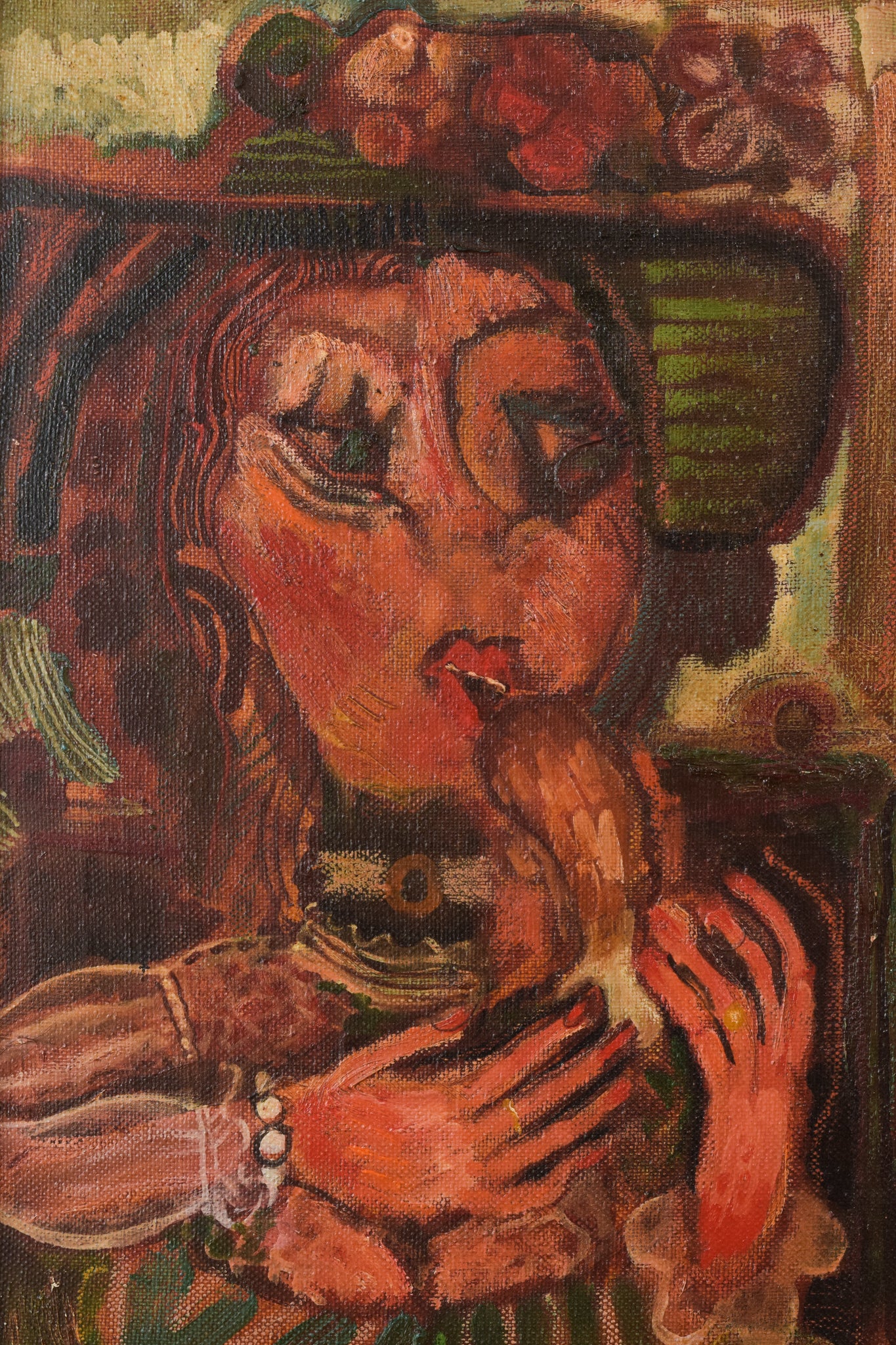 Couple Having Lunch - Oil on Canvas