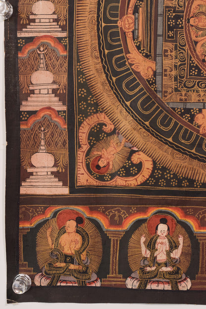 Two Vintage Hand Painted Tibetan Scrolls