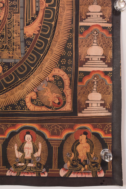 Two Vintage Hand Painted Tibetan Scrolls