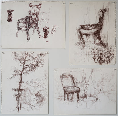 Four Ink and Pencil studies - Various Portrait and Still Life subjects