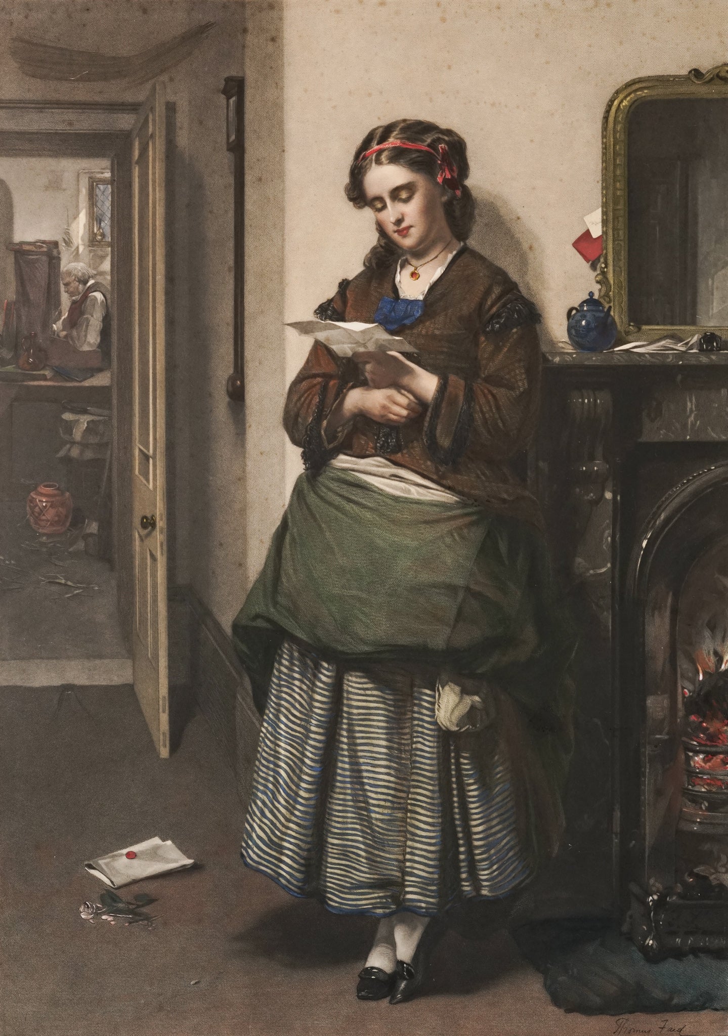 Thomas Faed RA - Reading a letter