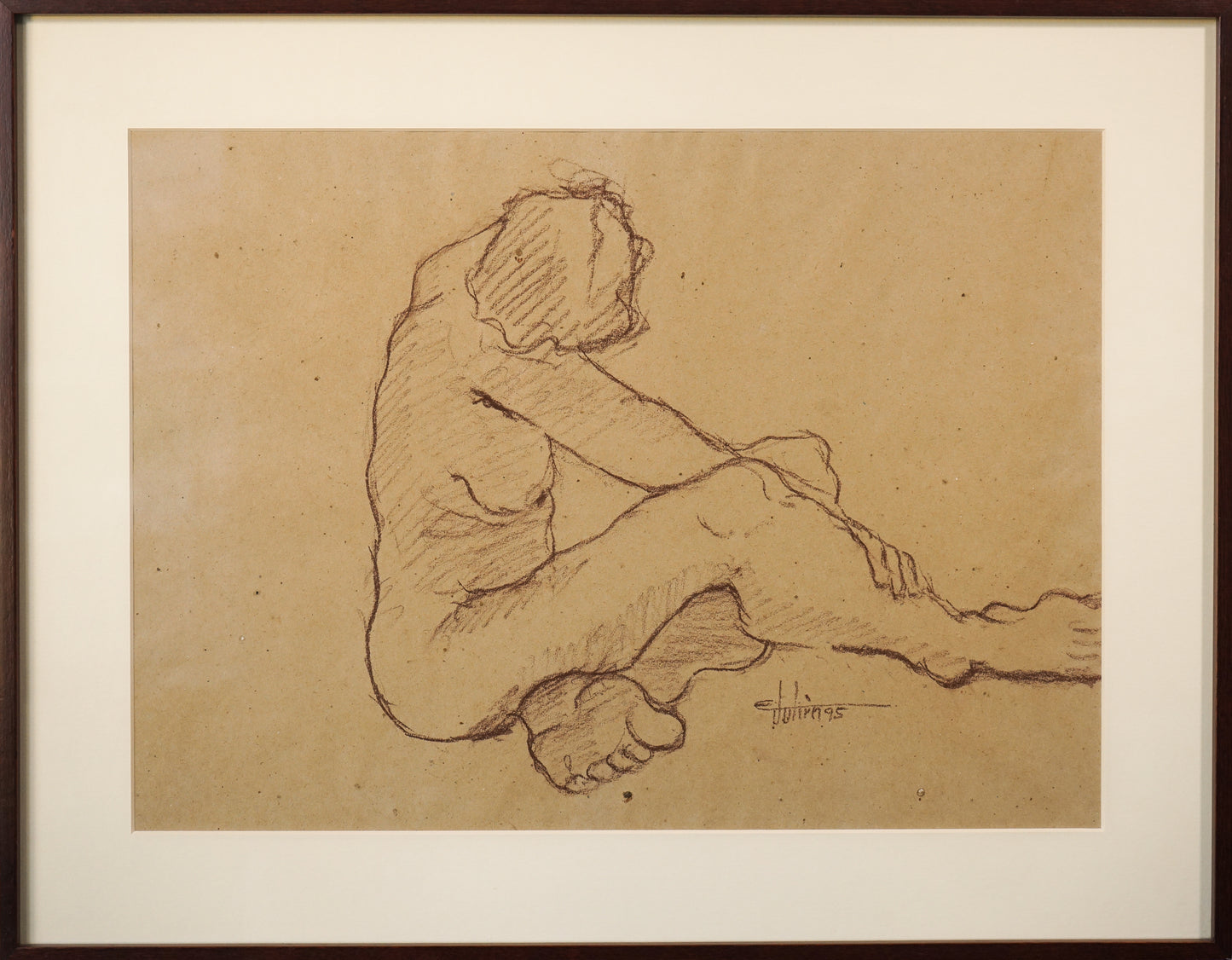 Framed drawing of a naked lady 