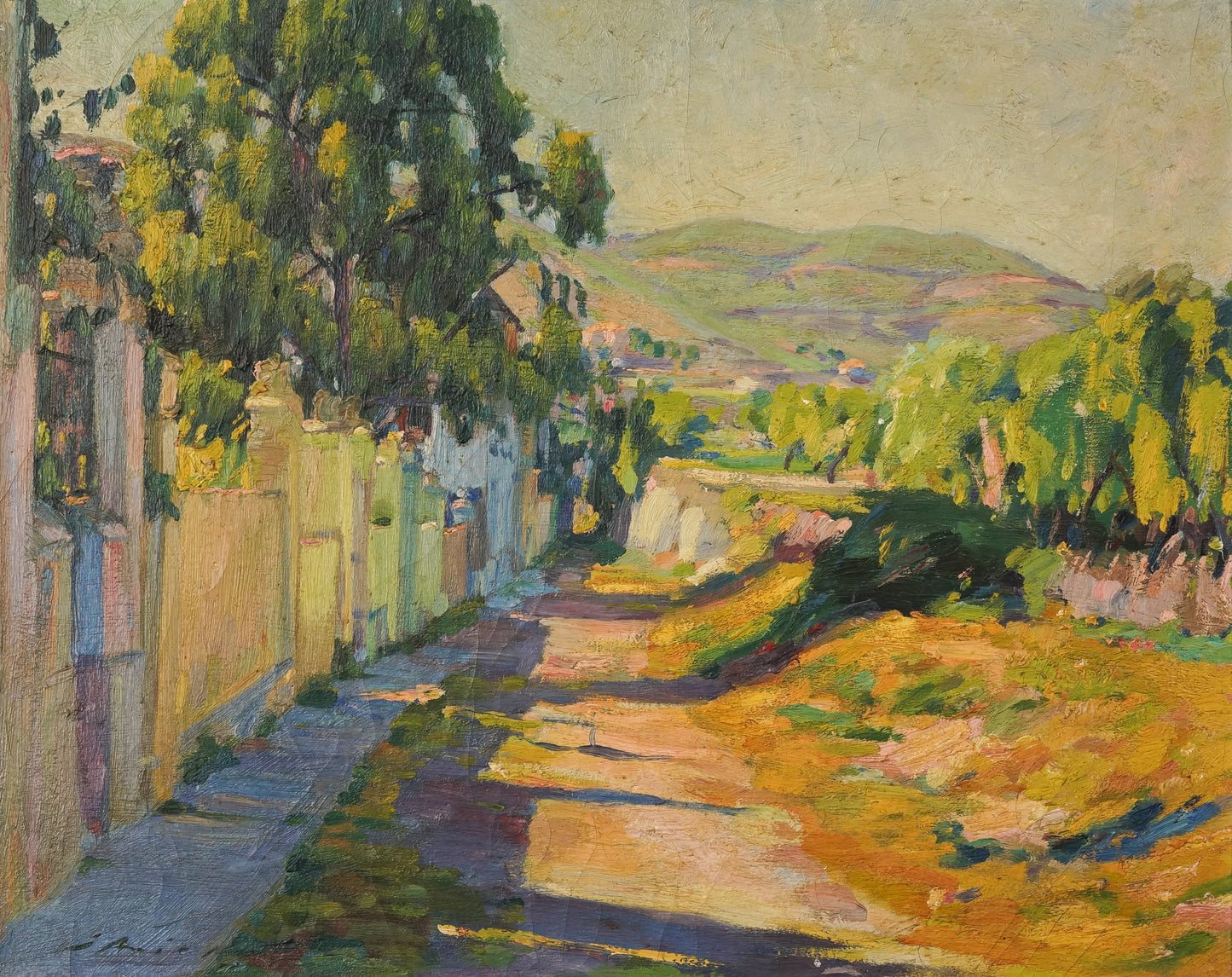 Jose Ariet Olives - Impressionist Village Landscape