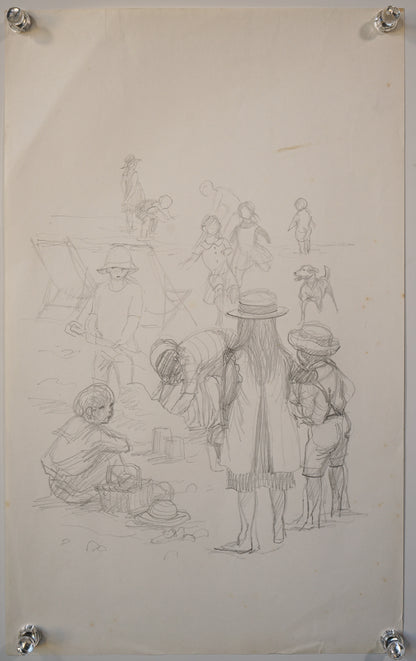 Four High Quality Drawings - Victorian Children at Play