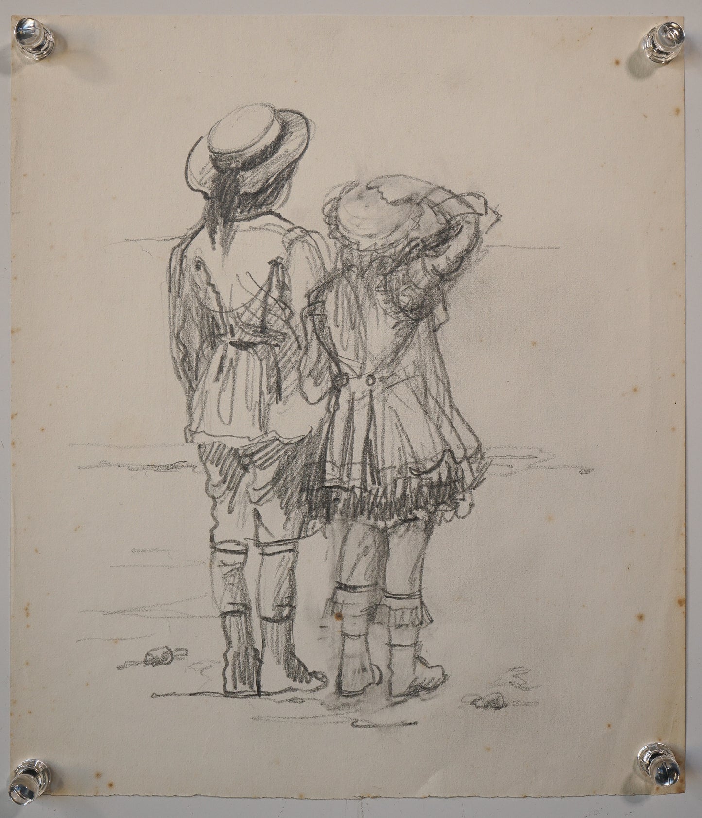 Four High Quality Drawings - Victorian Children at Play