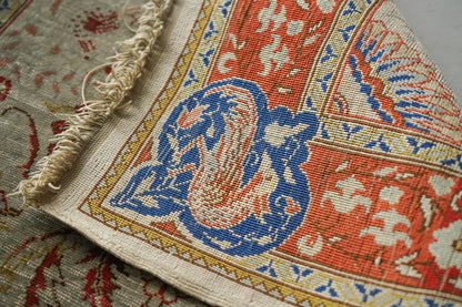 Fine handwoven vintage persian silk rug