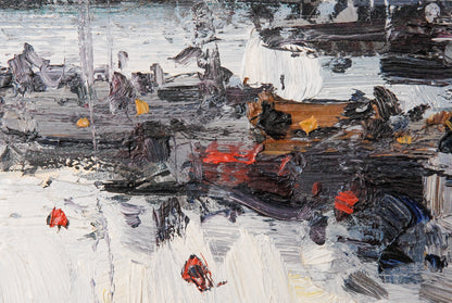 Abstract - Oil on board - Harbour Scene