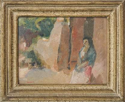 Plein air Impressionist study of a lady