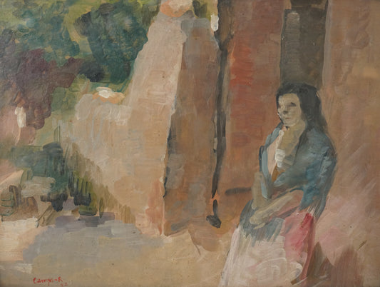 Plein air Impressionist study of a lady