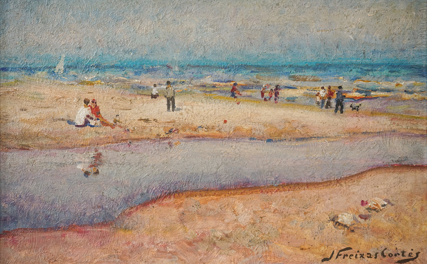 Post Impressionist framed beach scene - Jordi Freixas Cortes