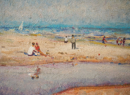 Post Impressionist framed beach scene - Jordi Freixas Cortes