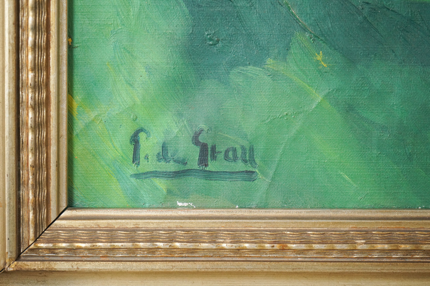 Frame signed summer landscape - Oil on Canvas