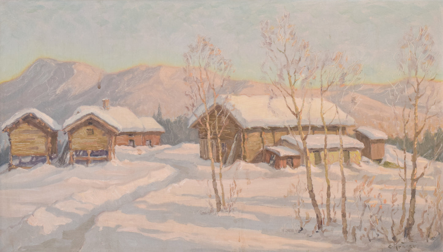 Einar Krüger - Post Impressionist Snowscape