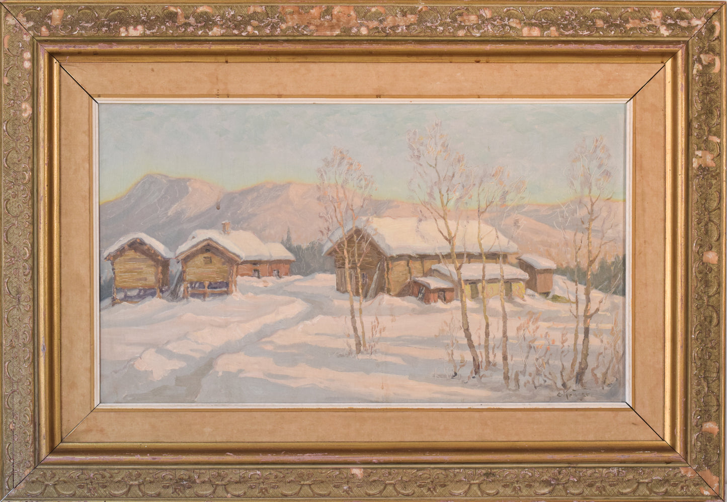 Einar Krüger - Post Impressionist Snowscape