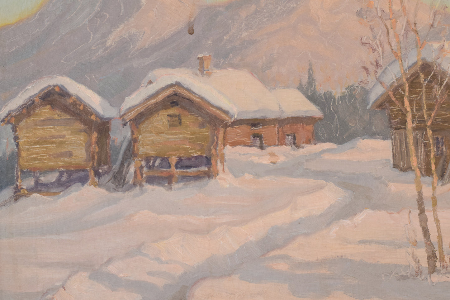 Einar Krüger - Post Impressionist Snowscape