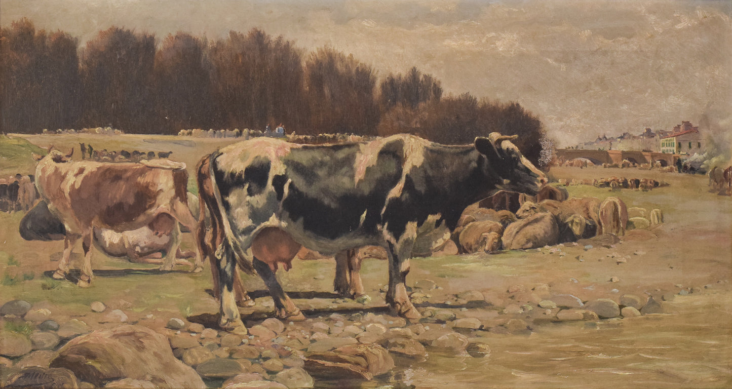 Ramón Mestre Vidal - Landscape with Cows