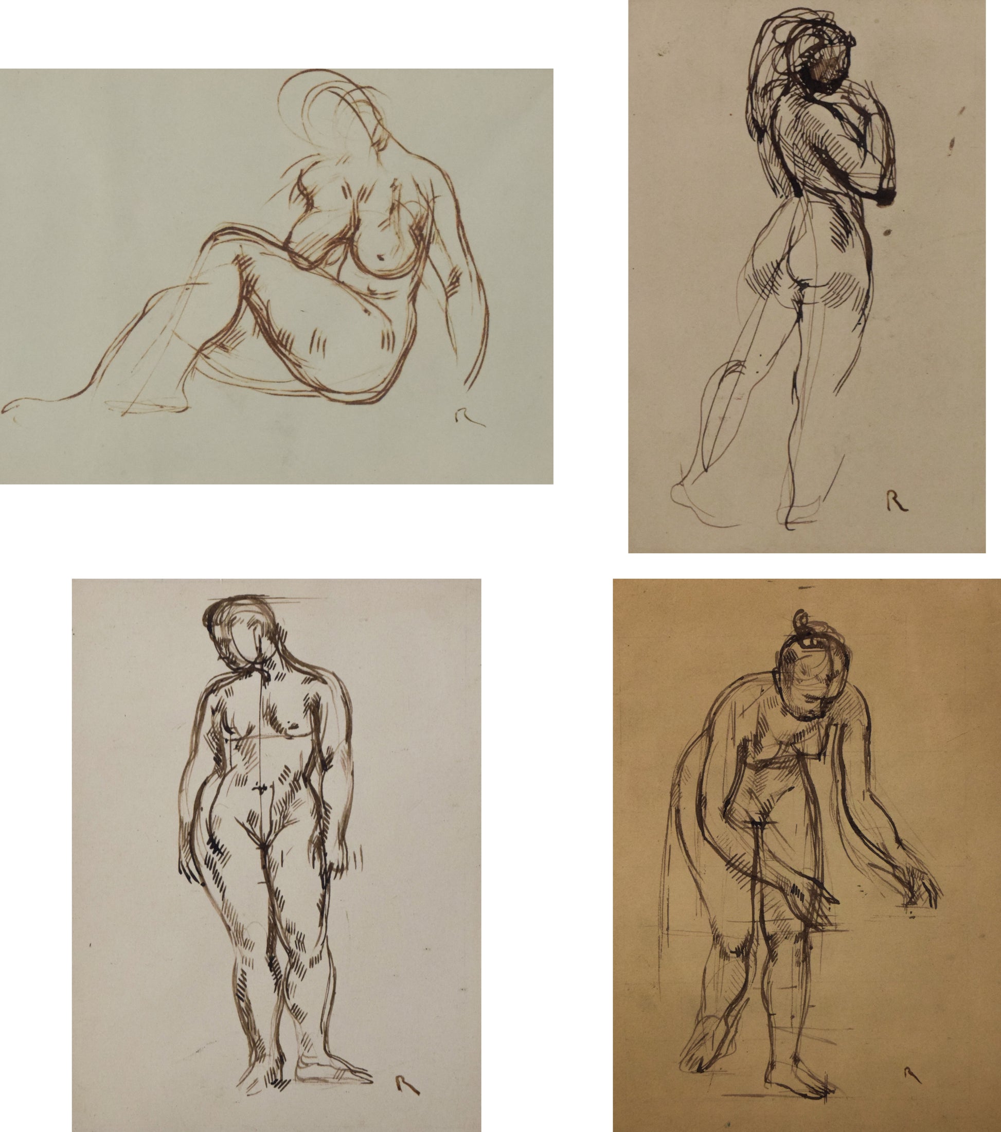 Four Drawings Of Ladies