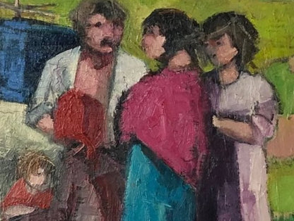 Family with Cart and Pony - Oil on Canvas
