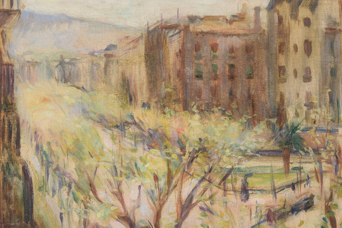 Francesc Vidal Gomá - Impressionist Street Scene, Barcelona 1931