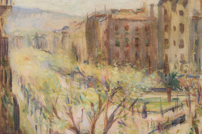 Francesc Vidal Gomá - Impressionist Street Scene, Barcelona 1931