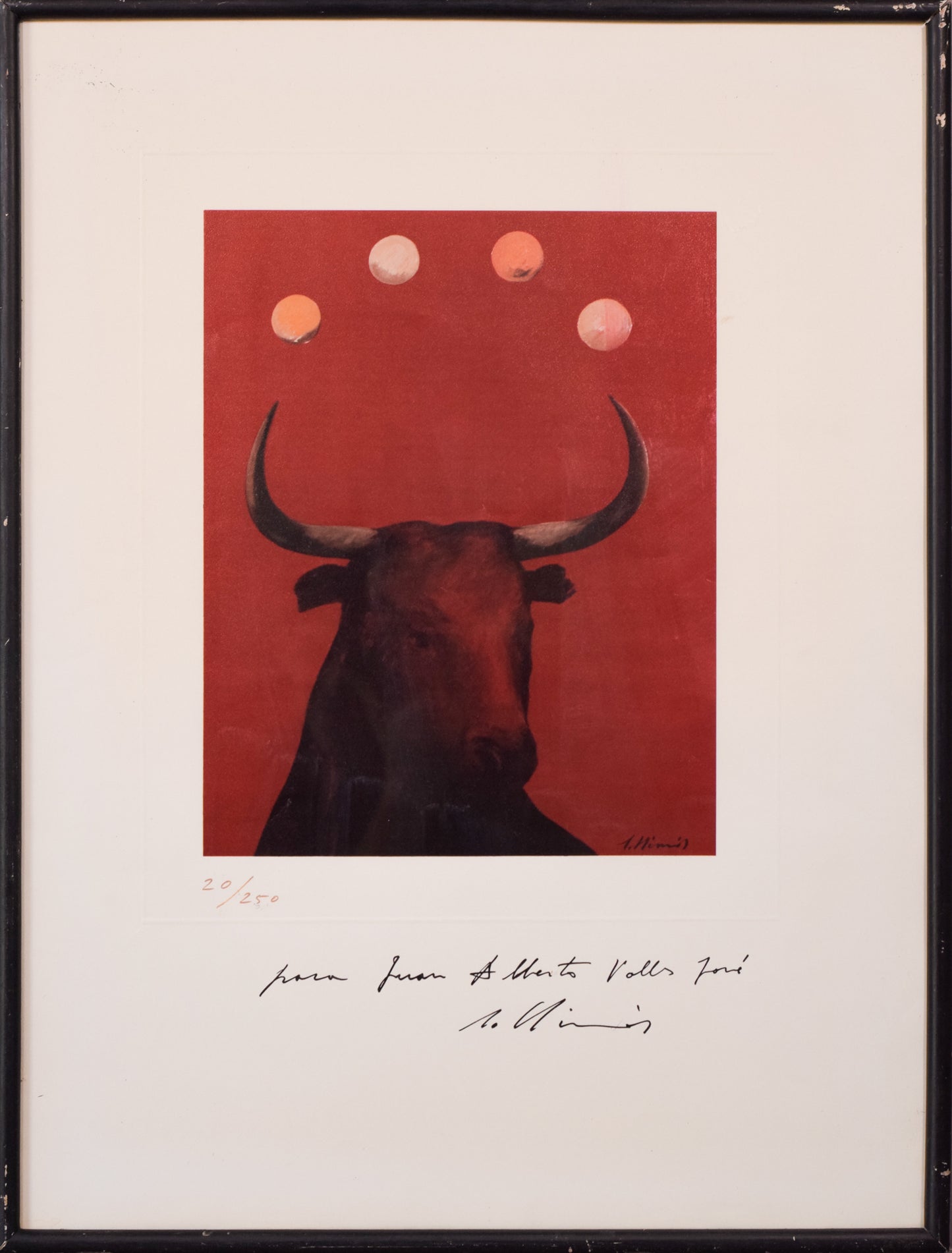 Limited Edition Lithograph of a Bull