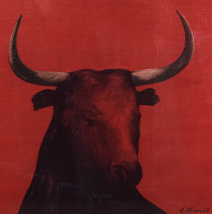 Limited Edition Lithograph of a Bull