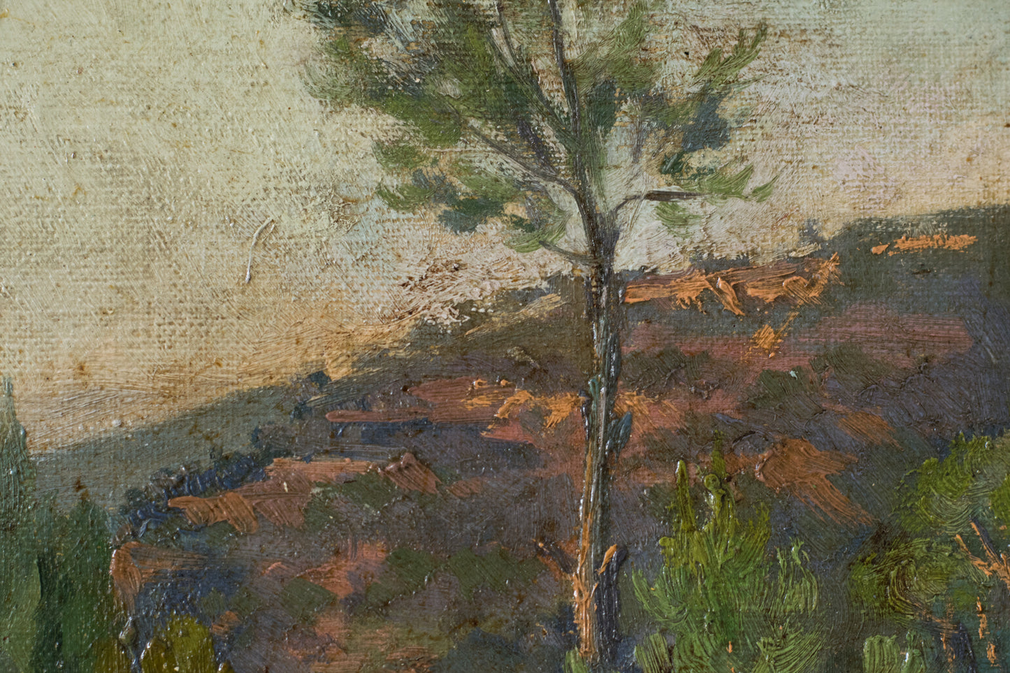 Impressionist Mountain Landscape at Sunset